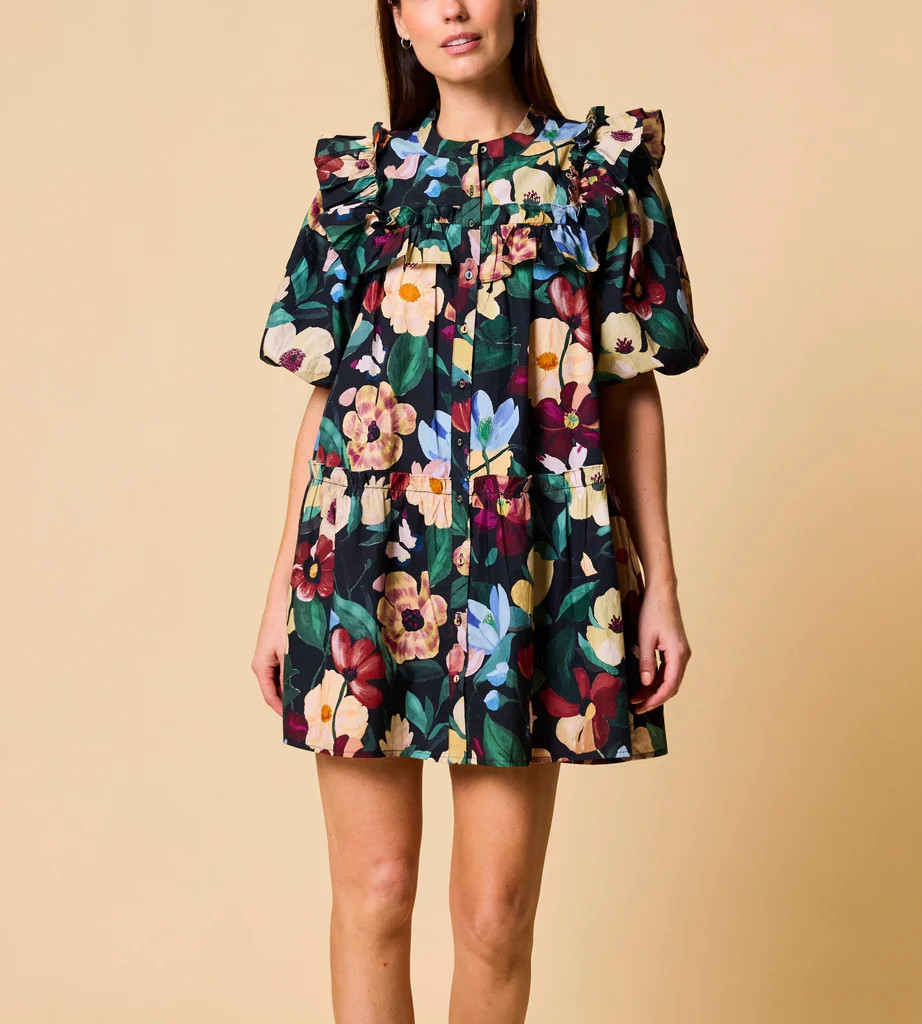 Tatiana Mini Dress | Black Andalusia | Cleobella