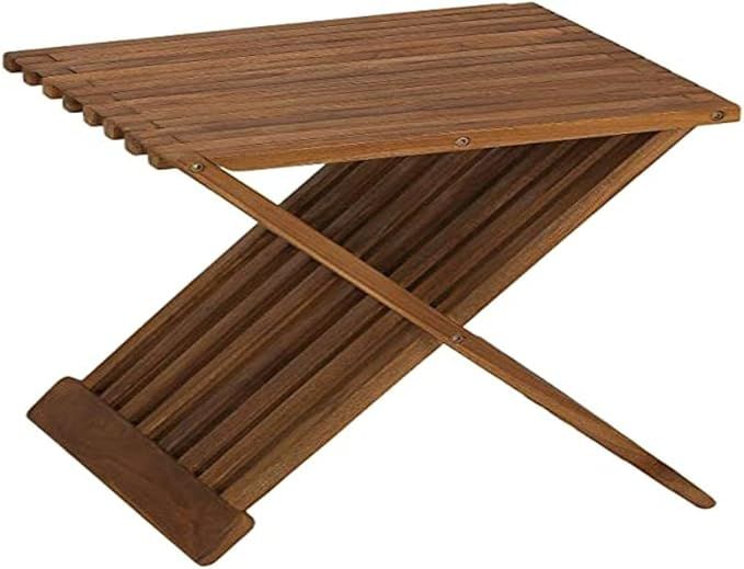 Bare Decor Rocco Folding Stool in Solid Teak Wood, 16" | Amazon (US)