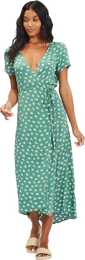 Billabong Women's Wrap Front Midi Length Dress | Amazon (US)