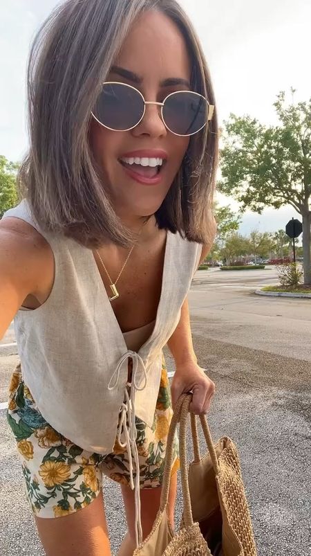Outfit of the day.
My sunnies are sold out- linked similar  without logo
Top in a small tts
Tank in a small true to size 
Shorts in a xs - loose fit
Sandals tts
#afxme #afstyle

#LTKfindsunder50 #LTKsalealert #LTKVideo