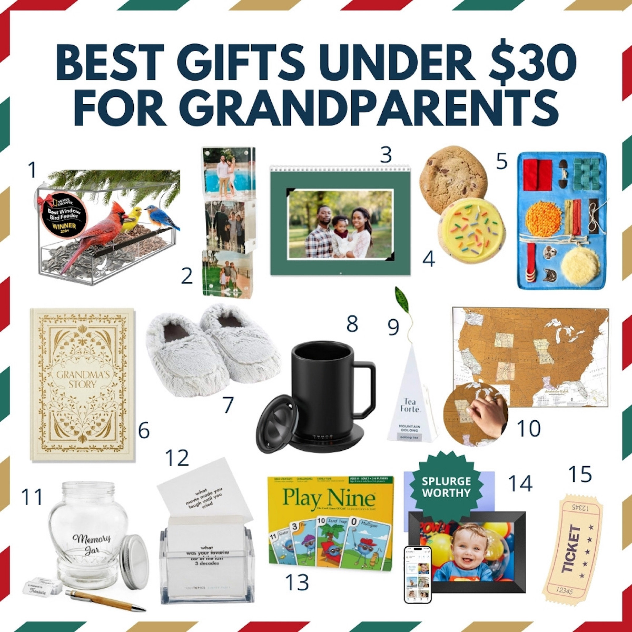 🎁 Searching for the perfect gift for grandparents under $30? I’ve rounded up meaningful, practical ideas they’ll actually use and love! From hosting dinner parties 🍷, birdwatching in the backyard 🐦, and traveling the world ✈️, to cherishing family memories with photo gifts 📸—there’s something for every grandparent on your list. Order ASAP to get them in time for Christmas! 🎄✨ #GrandparentsGiftGuide #ThoughtfulGifts 

#LTKHoliday #LTKGiftGuide #LTKFamily