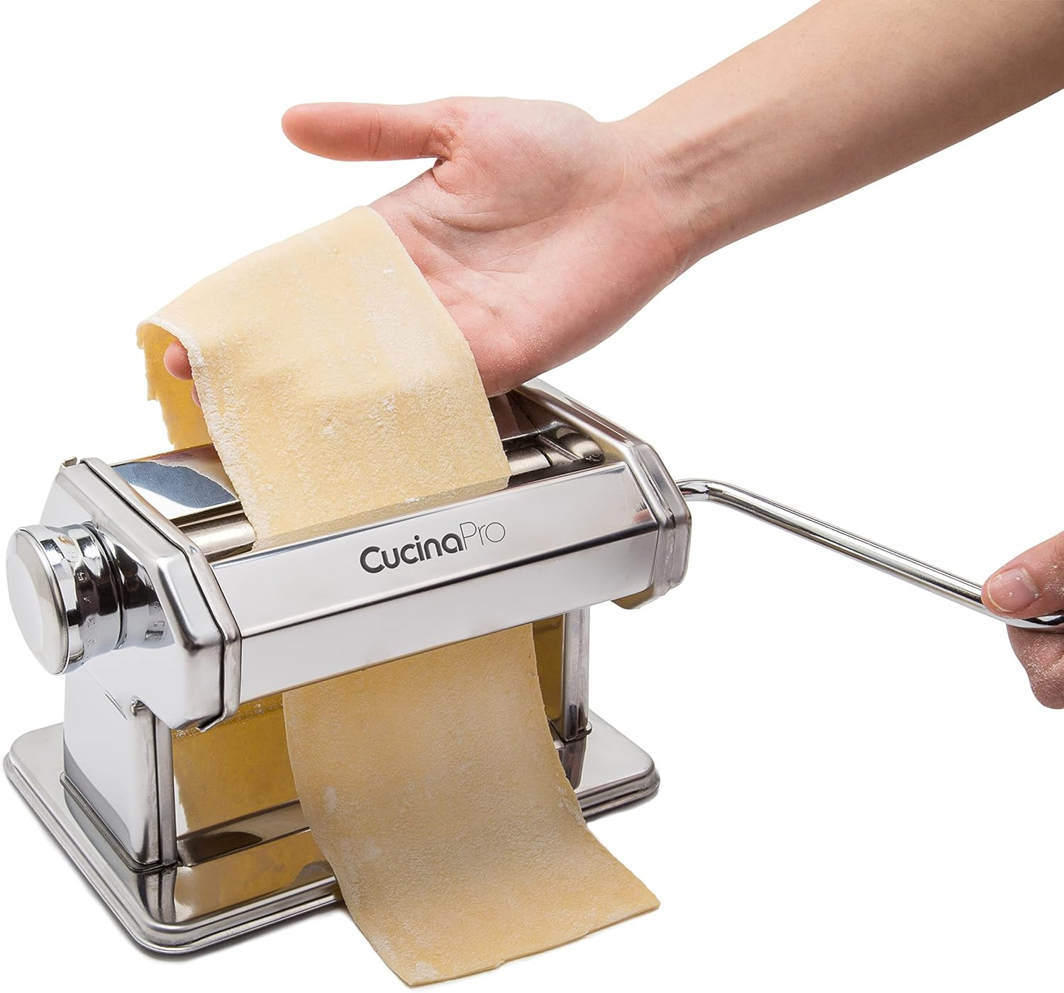 Pasta Maker Deluxe Set 5 Piece Steel Machine w Spaghetti Fettuccini Roller Angel Hair Ravioli Noo... | Amazon (US)