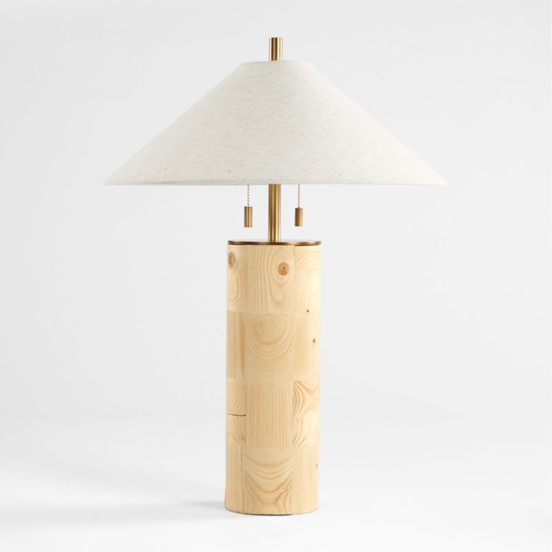 Tierra End Grain Wood Table Lamp Bedroom Lighting + Reviews | Crate & Barrel | Crate & Barrel