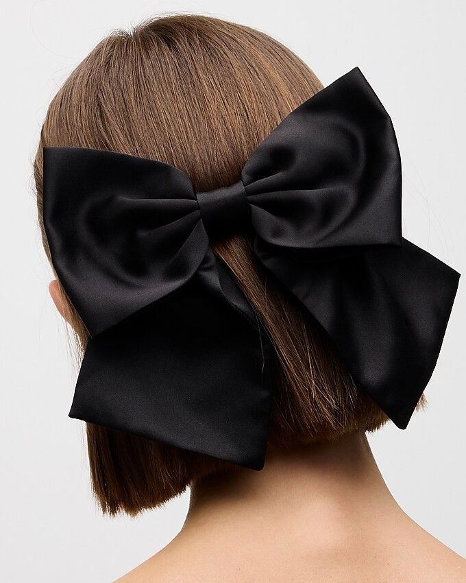 Oversized satin bow hair clip | J. Crew US