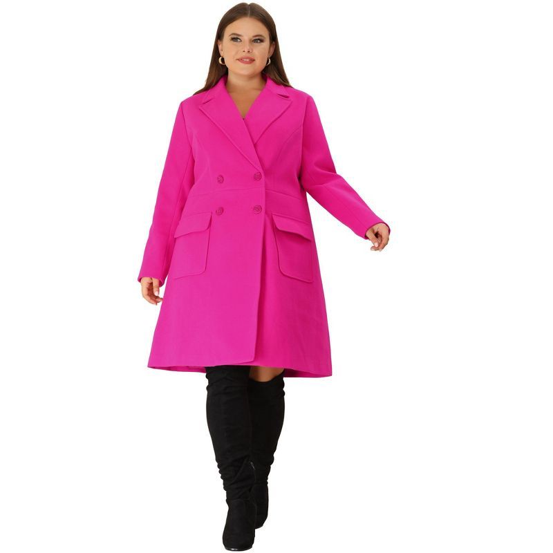 Agnes Orinda Women's Plus Size Overcoat Double Breasted Long PeaCoats | Target
