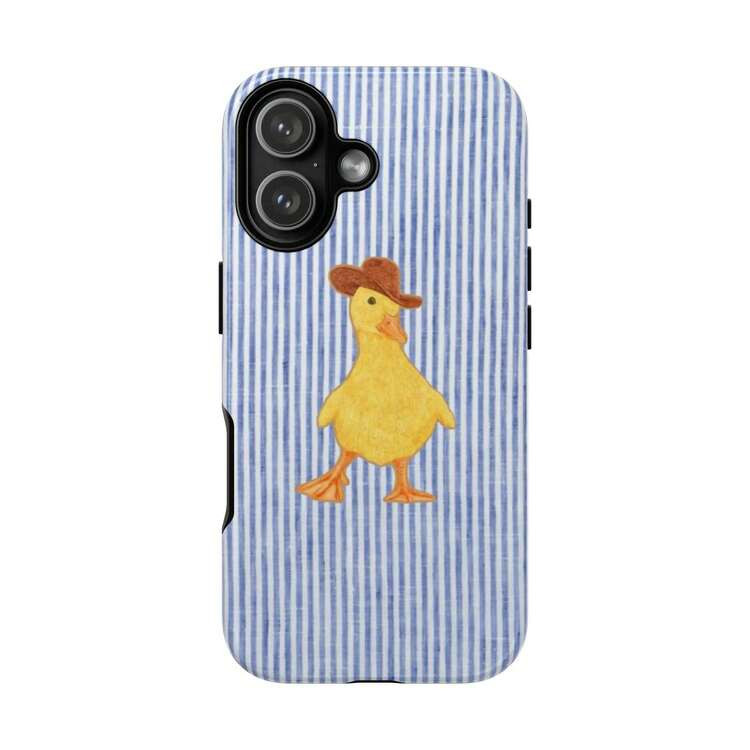 Cowboy Duck Case, Cute Western Duck Phone Cover, Aesthetic Blue Stripe Design, Compatible With 17 16 15 14 13 12 11 Pro Max Plus Air Cheetah Print Phone Case Cheetah Print Mag Case Pink Phone Case Phone Case | SHEIN USA M | SHEIN