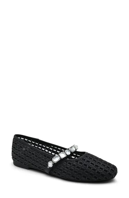 Kenneth Cole Zeta Mary Jane Flat in Black Raffia at Nordstrom, Size 9.5 | Nordstrom