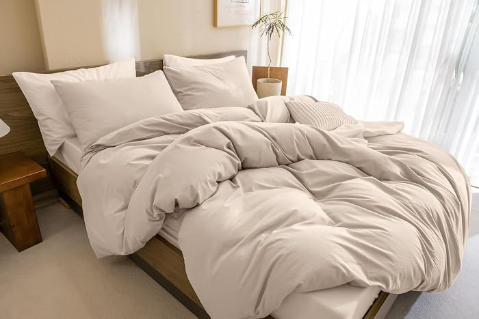 King Size Comforter Set,Washed Cotton Boho Bedding Comforter Set Soft Lightweight Fluffy Aestheti... | Amazon (US)