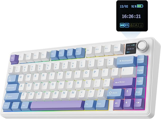 EPOMAKER X Aula F75 MAX Wireless Mechanical Keyboard with TFT Screen and Knob, Gasket Gaming Keyb... | Amazon (US)