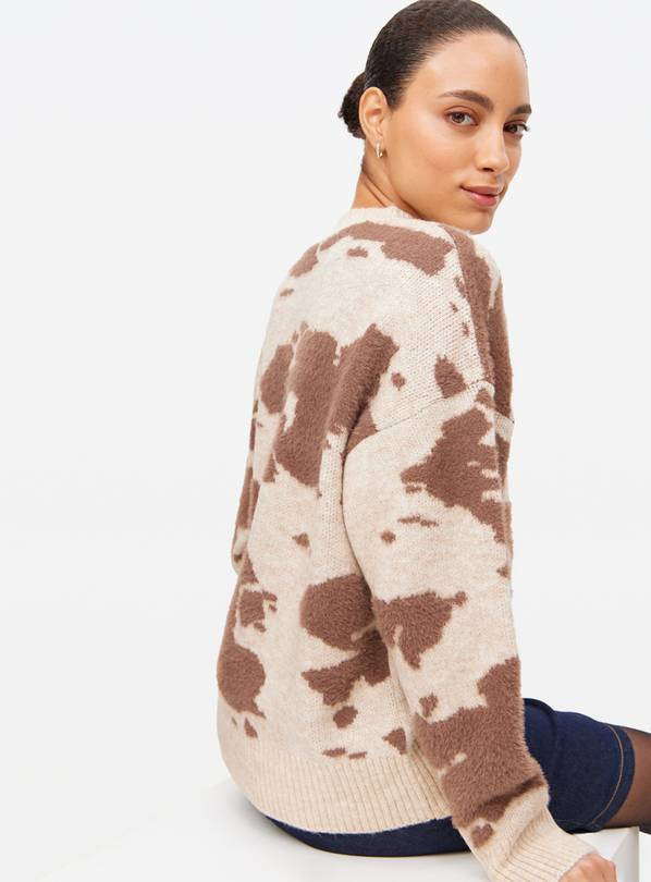 Brown Cow Printed Crew Jumper S | Tu Clothing