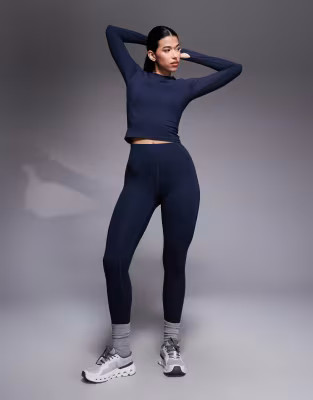 4505 Icon soft touch high waist yoga legging in midnight navy | ASOS (Global)