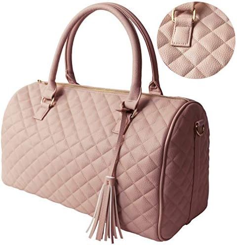 Chavon Womens Quilted Weekender Duffle Carry Bags Overnight Travel Handbag Shoulder Tote Trolley ... | Amazon (US)