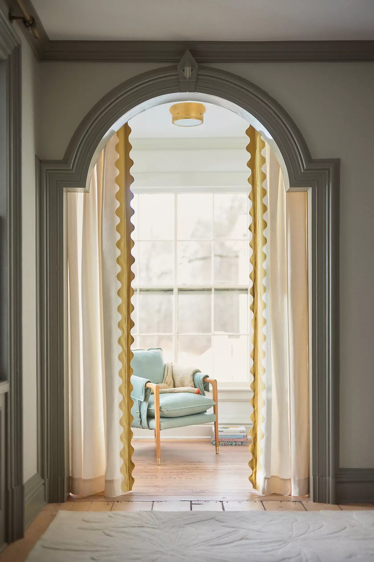 Maeve Scalloped Cotton Curtain | Anthropologie (US)