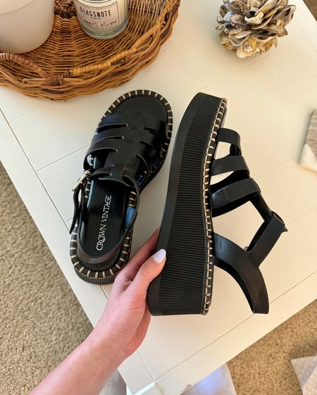 The perfect black platform sandals 

#LTKsalealert #LTKshoecrush #LTKstyletip