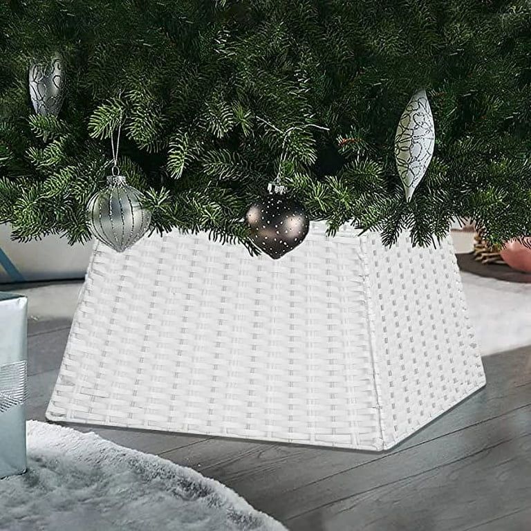 Christmas Tree Collar, 24'' Handmade Artificial Rattan Wicker Christmas Stand Tree Collar Basket ... | Walmart (US)