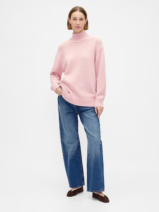 100% Cotton Oversized Mockneck Sweater | Gap (US)