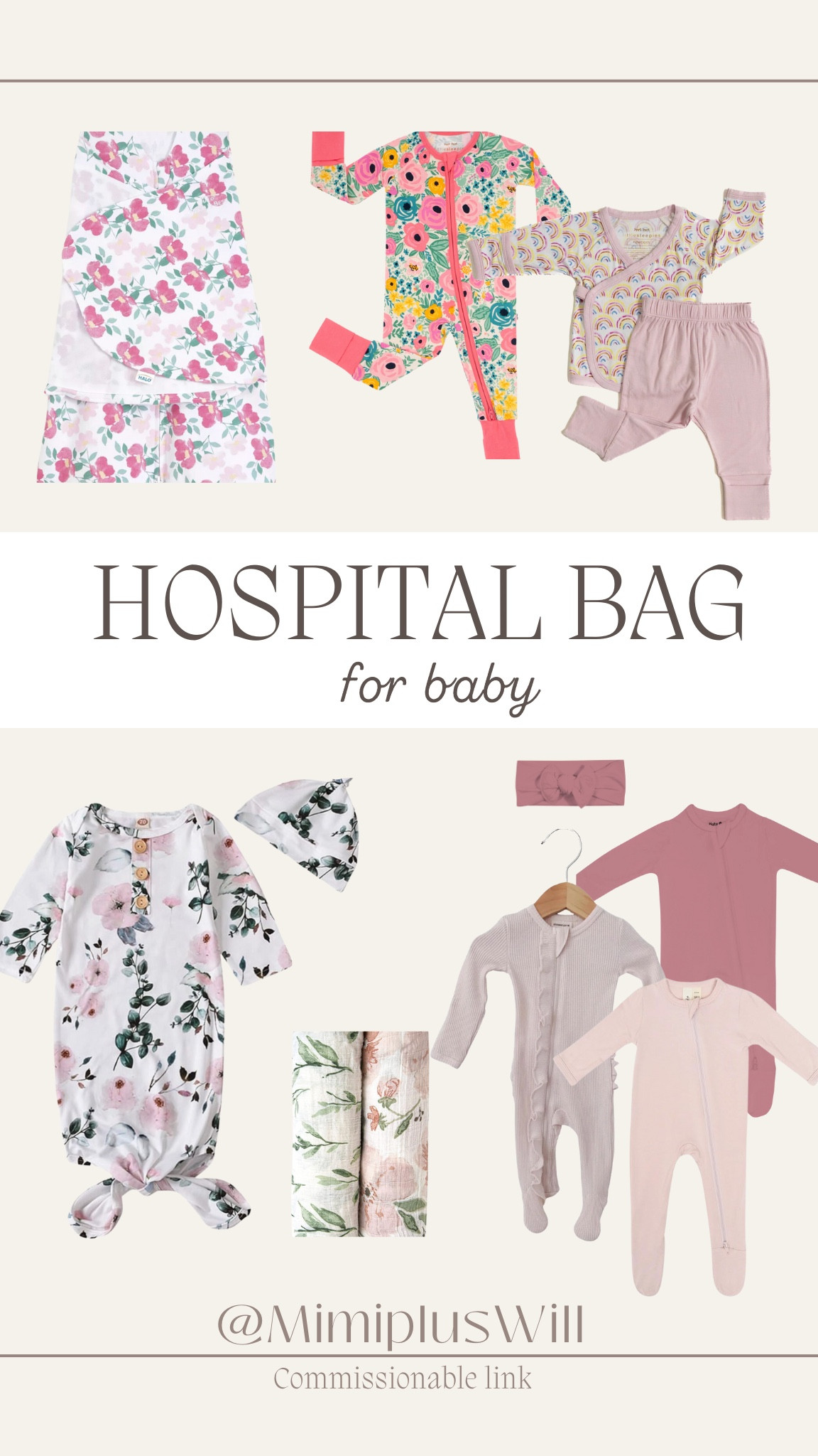Baby items I’m bringing to the hospital! 

Caden Lane gown and hat to match me (also linked similar find on Amazon) 

Little Sleepies pink floral sleeper and rainbow set 

Kyte Baby sleepers in dusty rose and blush pink 

Halo sleep sack 

Crane muslin swaddle blanket 

Spearmint ruffle sleeper (also linked similar find on Amazon) 

#LTKFindsUnder50 #LTKFamily #LTKBaby