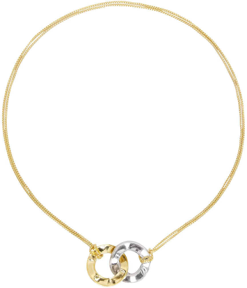 Gold & Silver Curve Necklace | SSENSE