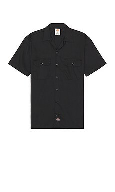 Dickies Original Twill Short Sleeve Work Shirt in Black from Revolve.com | Revolve Clothing (Global)