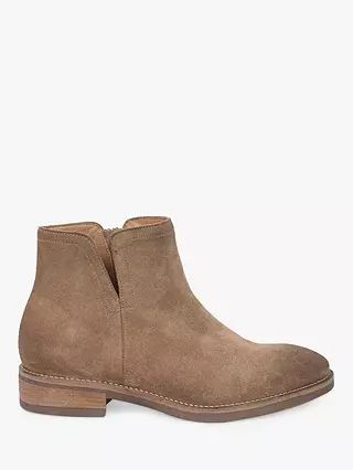 Celtic & Co. Leather Notched Flat Ankle Boots, Camel | John Lewis (UK)