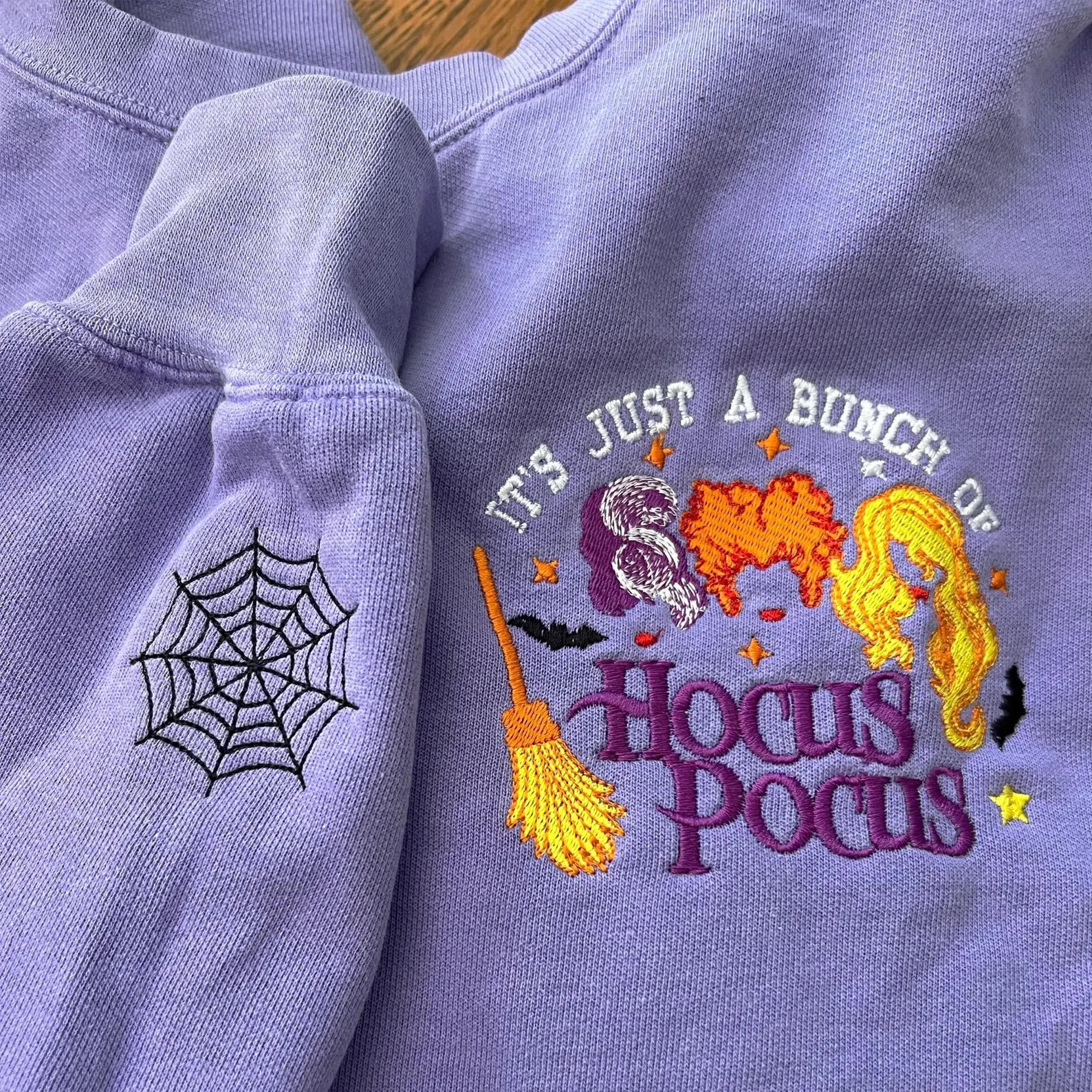 Comfort Color Hocus Pocus Embroidered Sweatshirt, Hocus Pocus Halloween Crewneck, Halloween Shirt... | Etsy (US)