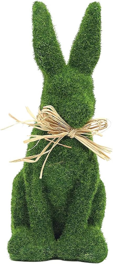 Mingfuxin Easter Bunny Statues, 12“ Furry Flocked Resin Rabbit, Moss Easter Bunnies for Home, P... | Amazon (US)