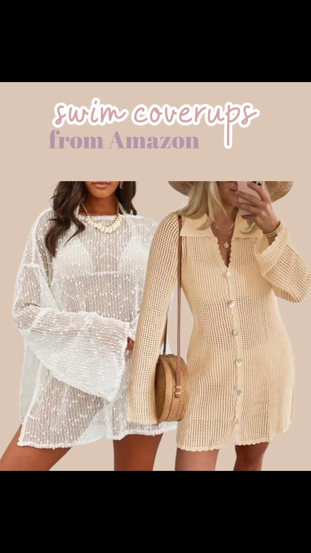 Swim coverups from Amazon! 
Swim cover up, swimwear, resort, beach, amazon finds, summer, pool coverups

#LTKTravel #LTKSwim #LTKBump