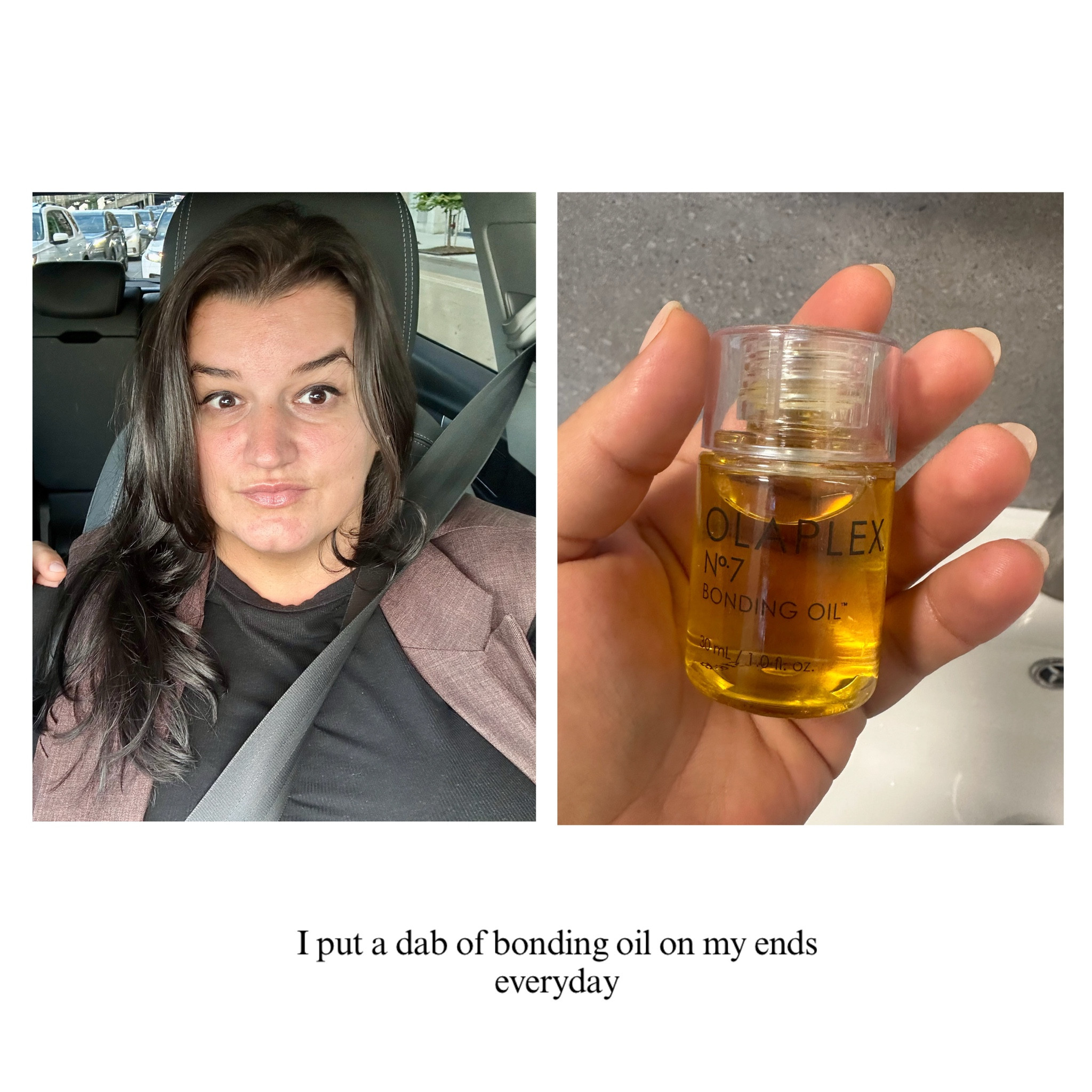 Olaplex boing oil no 7 for the win! After I shampoo, conditioner, then towel dry, I put leave in conditioner. I either blow dry (with heat protection) or air dry and then put this on my ends or mids to end. I use to color my hair a lot and this has helped with hair growth 

#LTKBeauty #LTKStyleTip #LTKFindsUnder50