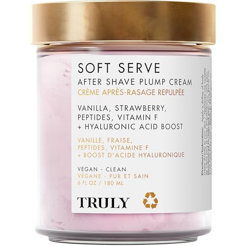 Truly Beauty Soft Serve After Shave Plump Cream | Hydrating & Plumping Cream for Post-Shave Smoothness | With Hyaluronic Acid & Peptides for Firm, Youthful Skin | Strawberry, Vanilla & Amber Scent | Amazon (US)