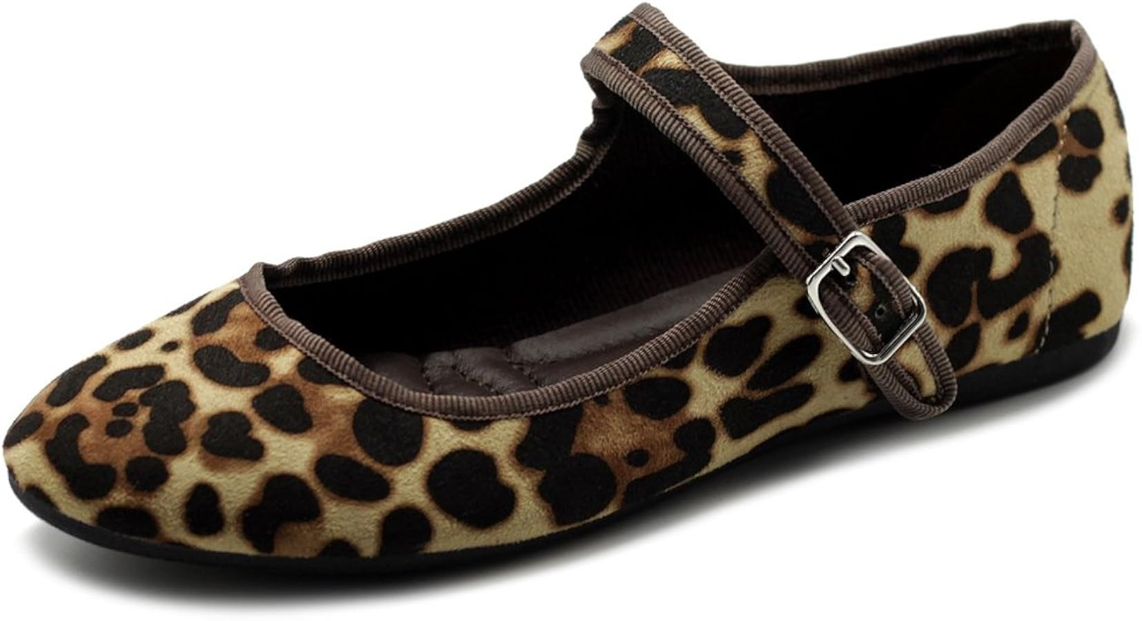 Ollio Women's Shoes Faux Suede Casual Mary Jane Light Ballet Flats | Amazon (US)