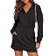 Fisoew Womens Hoodies Sweatshirt Dress Half Zip Elastic Waist Mini Dress | Amazon (US)