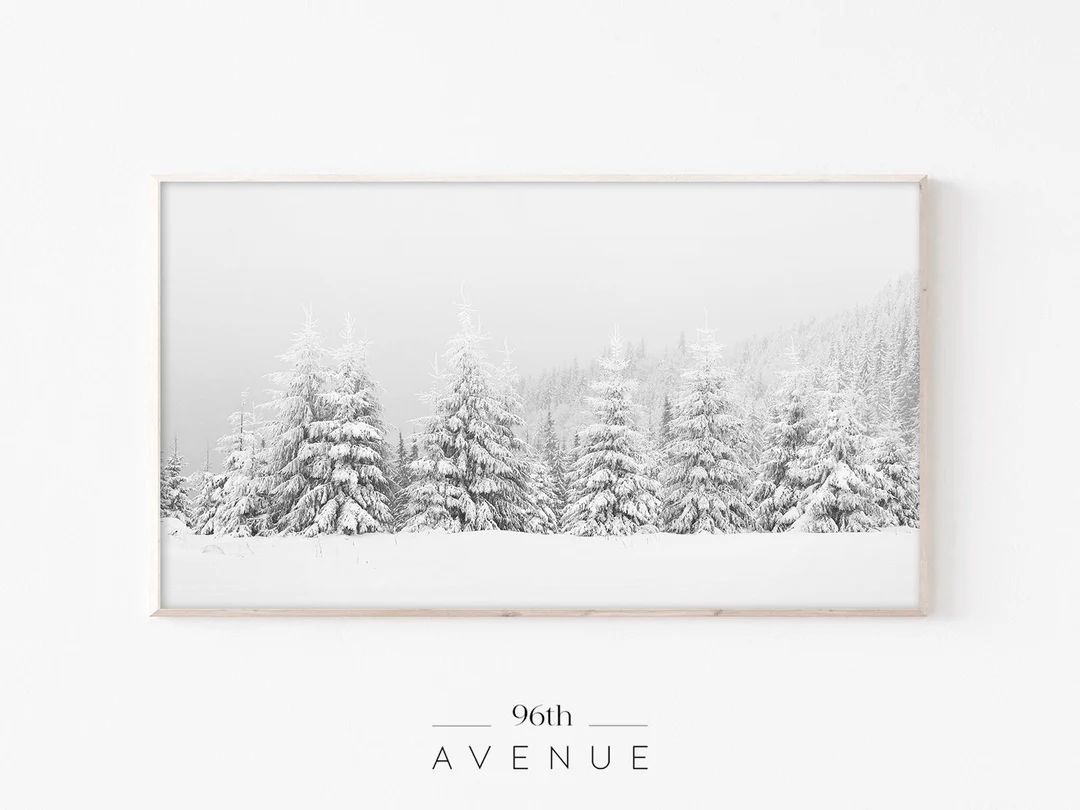 Christmas Frame Tv Art | Samsung Frame Tv Art |Snowy Trees Art |Winter Scene |Snowy Landscape Art... | Etsy (US)