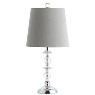 SAFAVIEH Lucena 18.5 in. Grey Shade/Clear Base Table Lamp MLT4002A - The Home Depot | The Home Depot