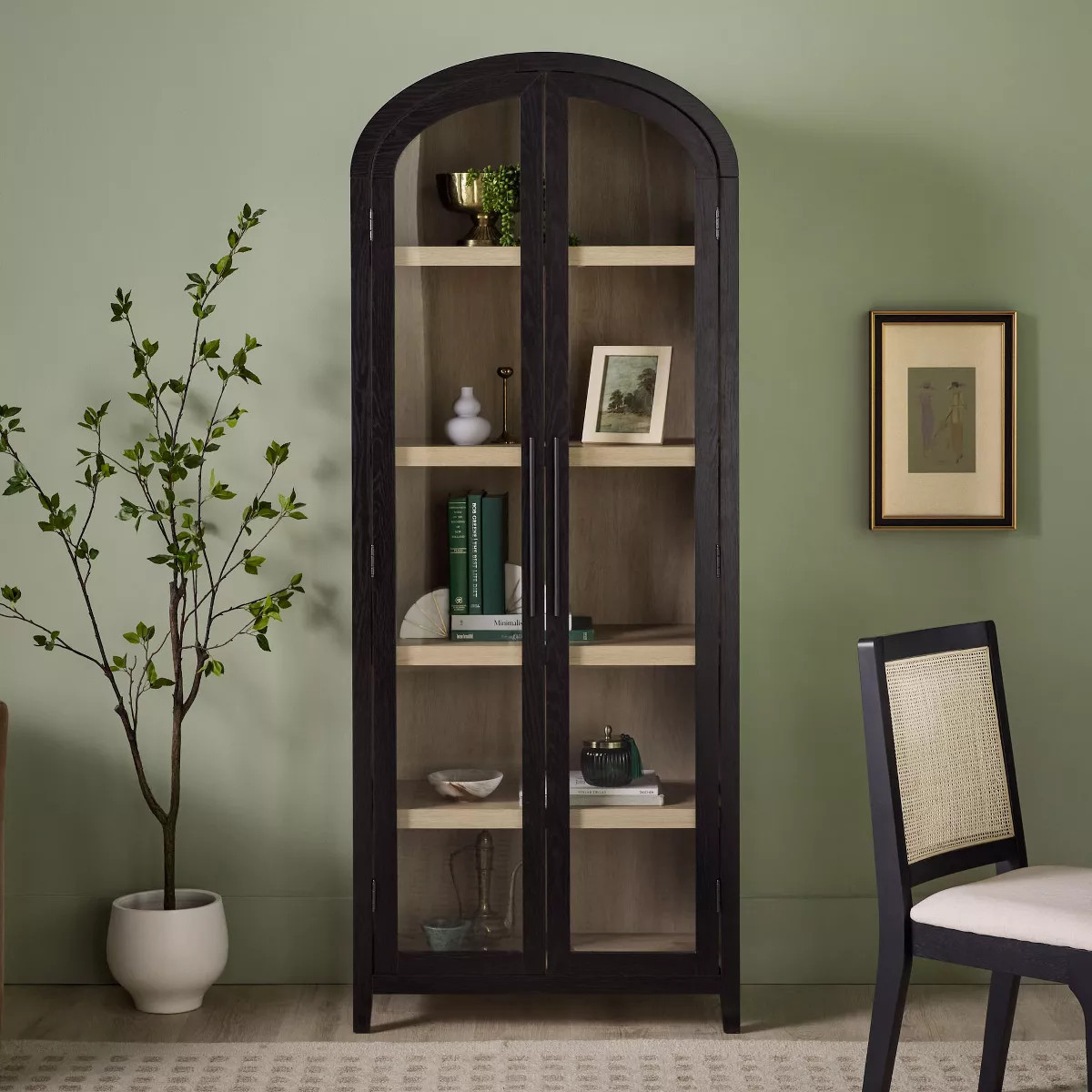 Saracina Home 76" 5 Shelf Arched Bookcase Cabinet | Target