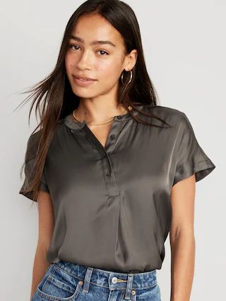 Dolman Sleeve Satin Popover Shirt for Women | Old Navy (US)