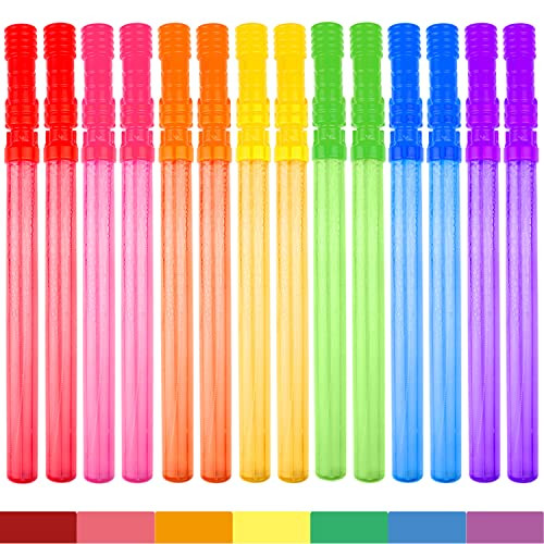 Bubble Wand, 14" Big Bubble Wand Set(14 Pack 7 Colour), Non-toxic Smelless Bubble Toy For Kids Ch... | Amazon (US)