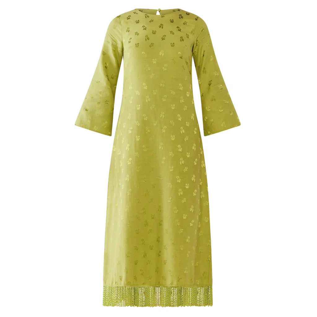 Ariana Dress in Olive Chartreuse | Over The Moon