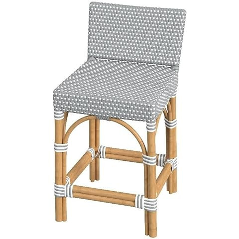 Butler Specialty Serienna Rattan Low Back 24.5" Counter Stool - White/Gray | Amazon (US)