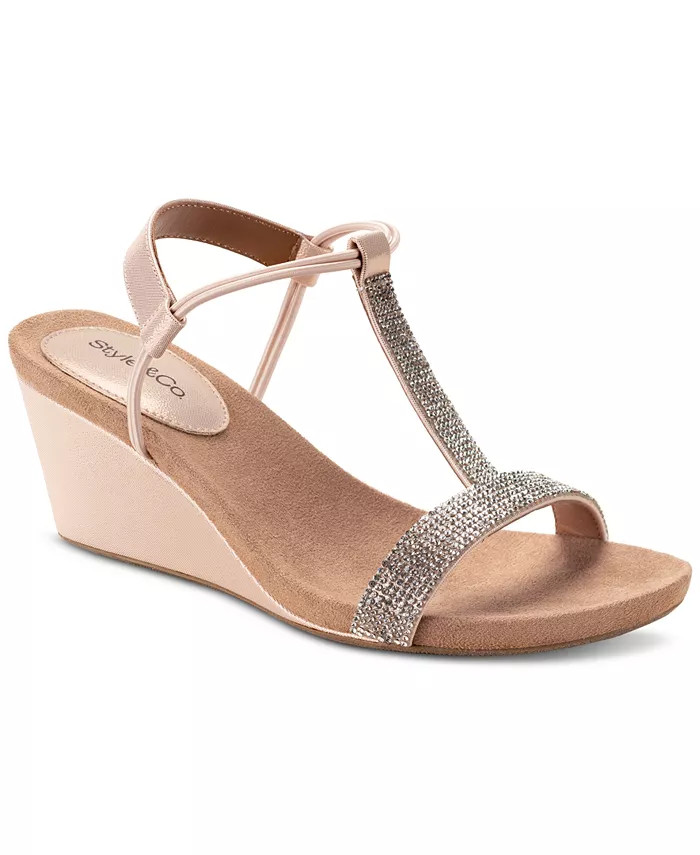Style & Co Mulan Embellished Wedge Sandals, Created Macy's - Macy's | Macy's