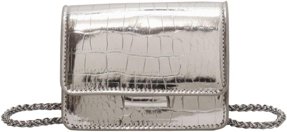 Metallic Evening Mini Silver Purse, Crossbody Bags for Women Y2K Glitter Clutch Handbag for Night... | Amazon (US)