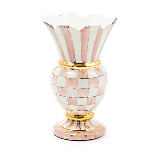 MacKenzie-Childs Rosy Check Ceramic Great Vase | MacKenzie-Childs