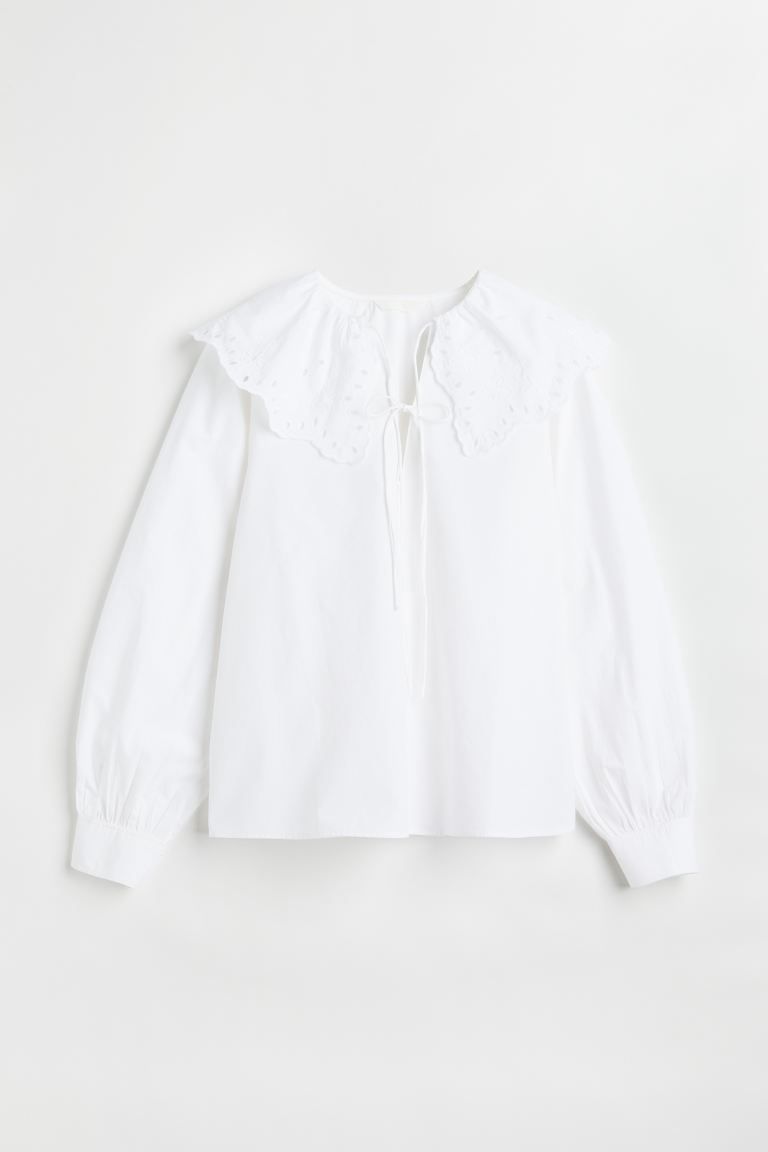 Bluse mit großem Kragen | H&M (DE, AT, CH, DK, NL, NO, FI)