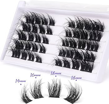 Cluster Lashes Wispy Eyelash Extensions 3D Flat DIY Flat Lash Clusters Individual Faux Mink Lashe... | Amazon (US)