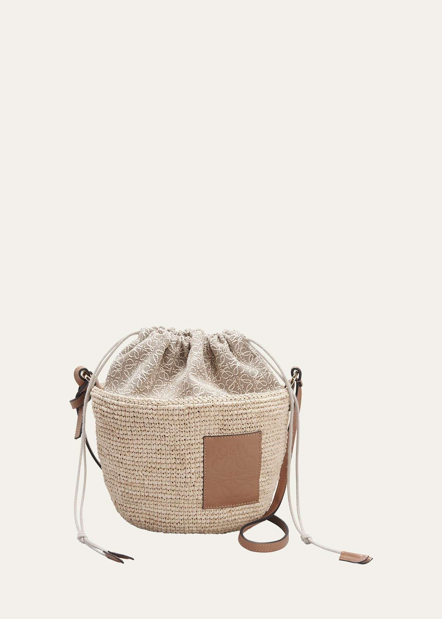 Loewe x Paula’s Ibiza Anagram Raffia Pochette Crossbody Bag | Bergdorf Goodman