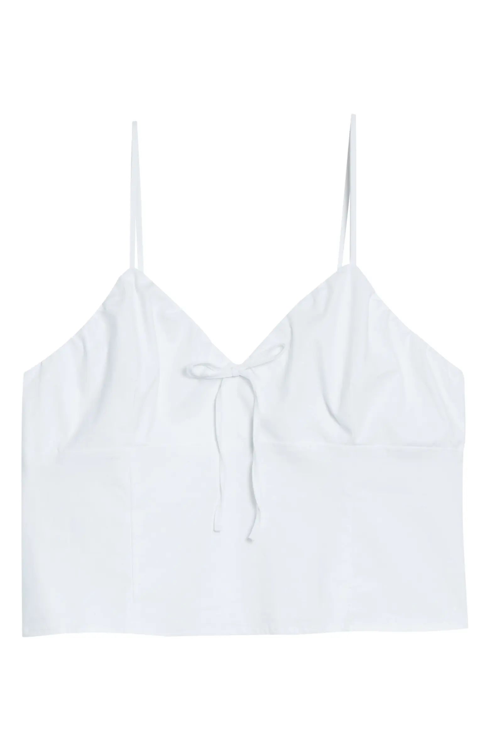 Tie Front Stretch Linen & Cotton Camisole | Nordstrom