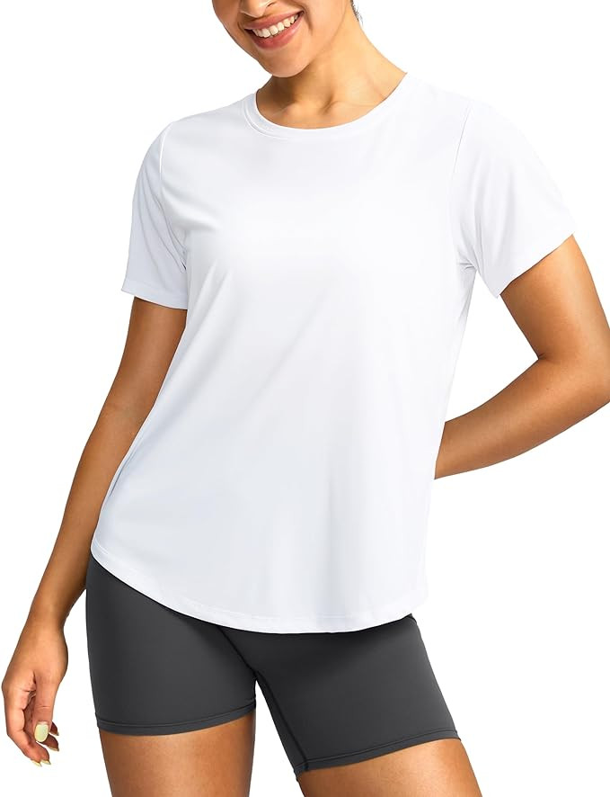 Women's Short Sleeve Workout Shirts Breathable UPF 50+ Sun Protection T-Shirts Quick Dry Gym Runn... | Amazon (US)