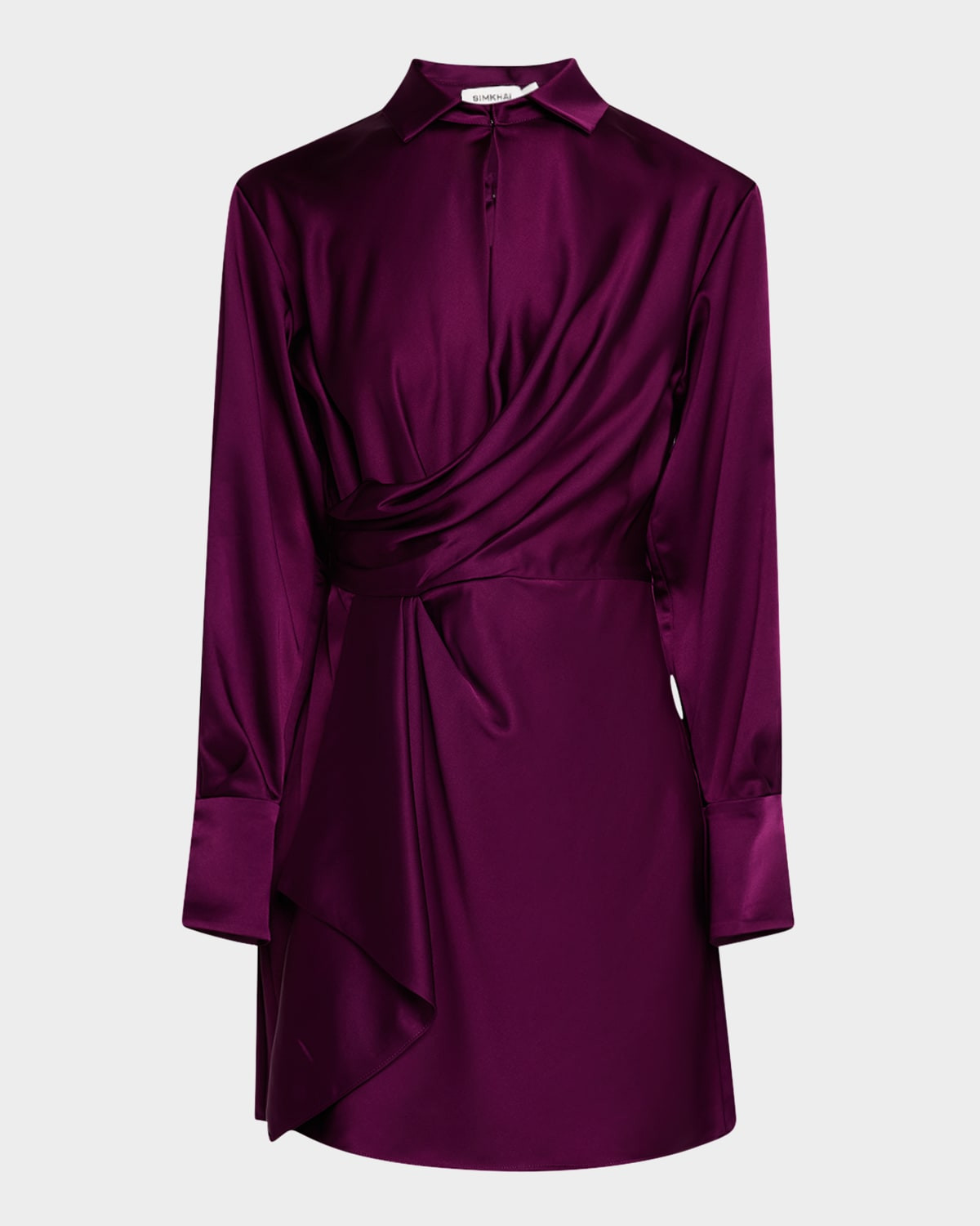 Talit Draped Satin Mini Dress | Neiman Marcus