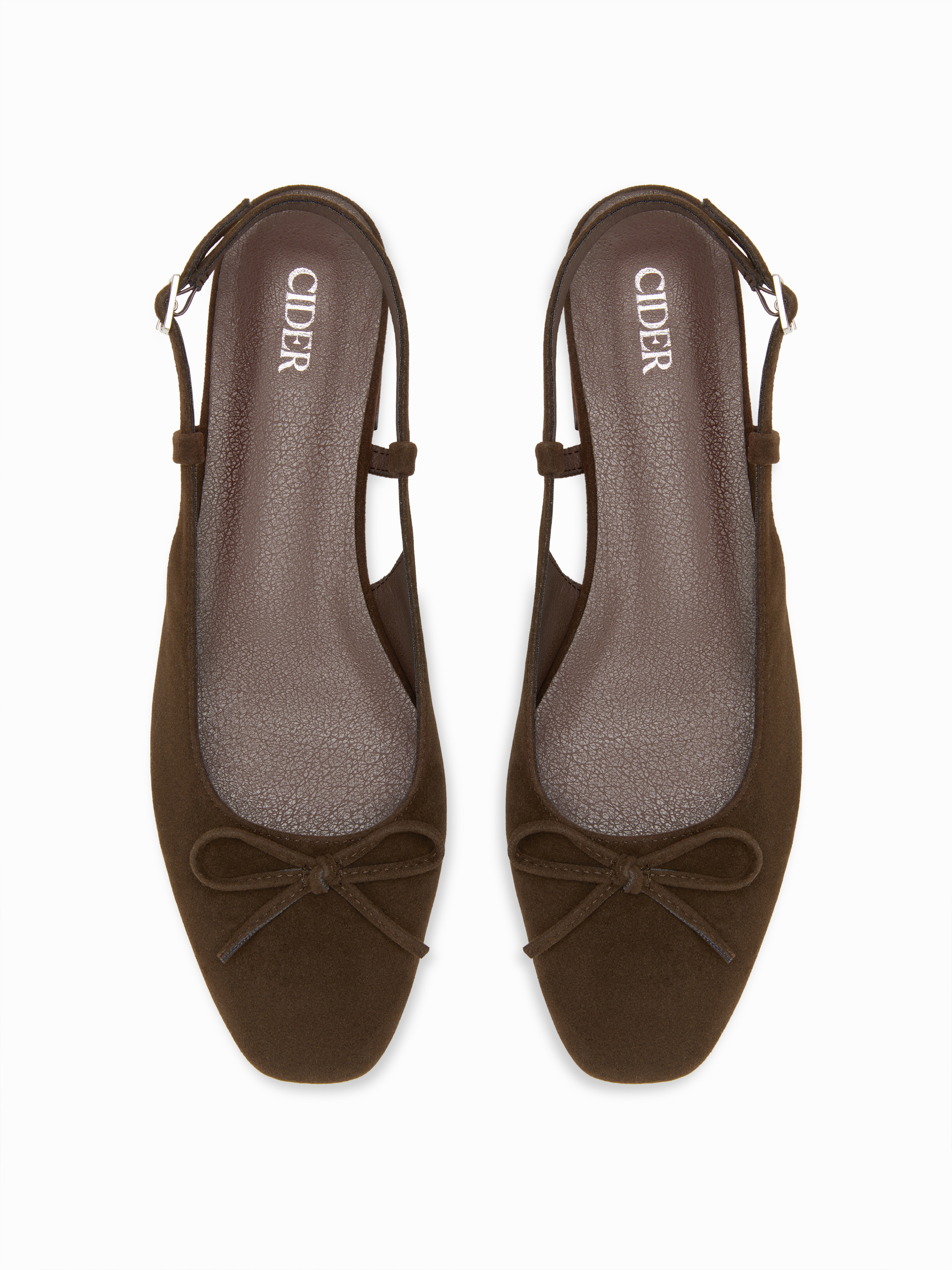 BOWKNOT FAUX SUEDE SLINGBACK FLATS For Date Coffee Shop Work | Cider