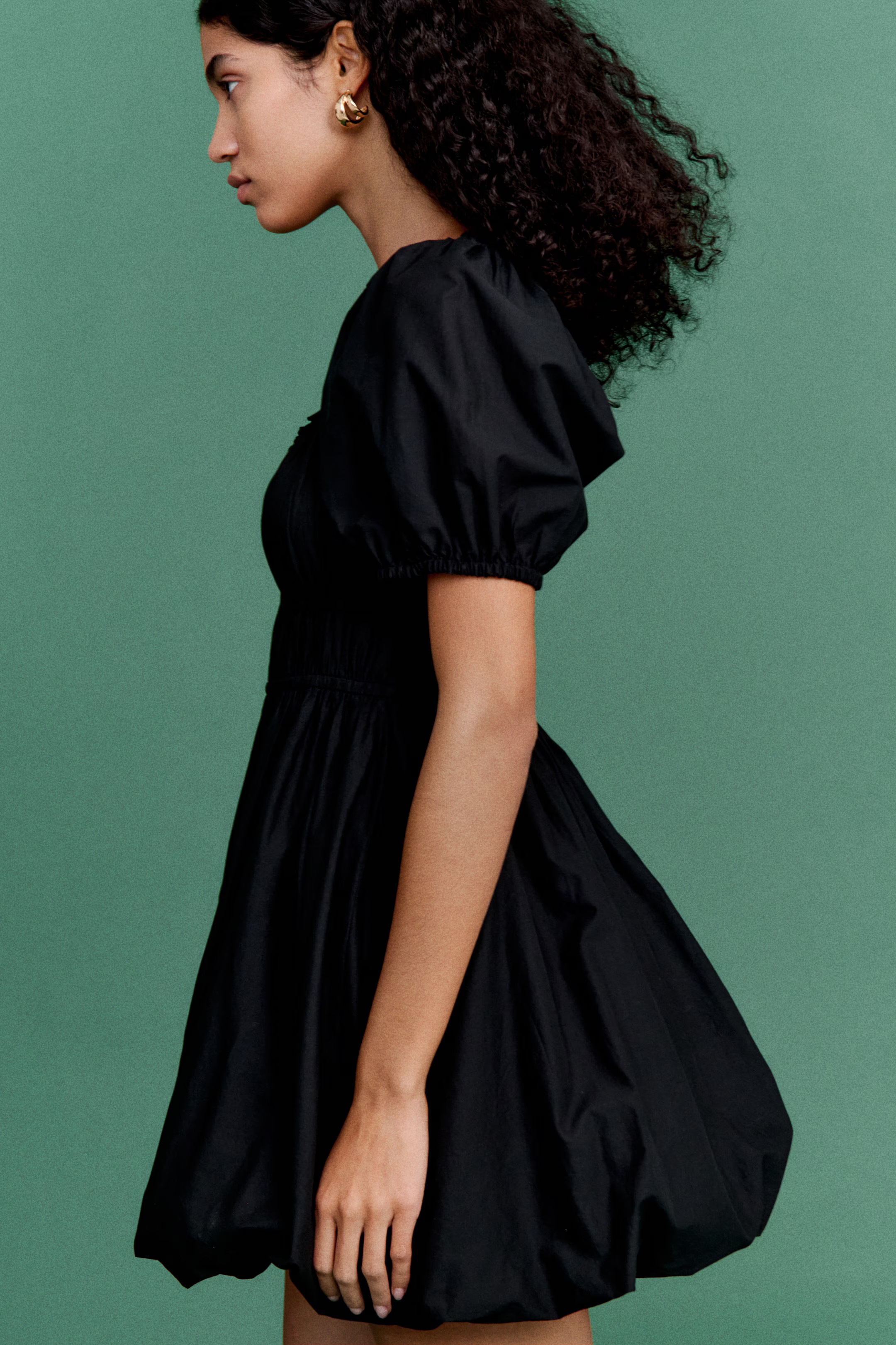 Bubble-Hem Cotton Dress | H&M (US + CA)