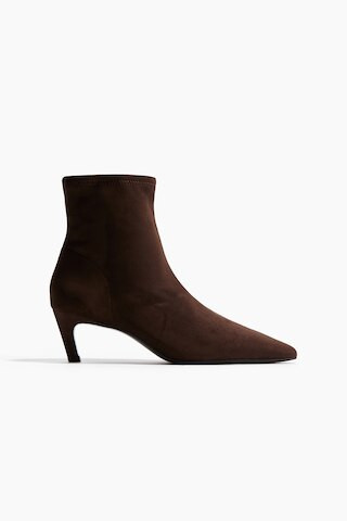 H & M - Heeled sock boots - Brown | H&M (UK, MY, IN, SG, PH, TW, HK)